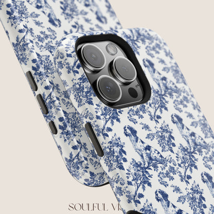 Brittany Spaniel Toile De Jouy Magnetic Phone Case