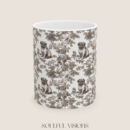 Pug Toile De Jouy Mug