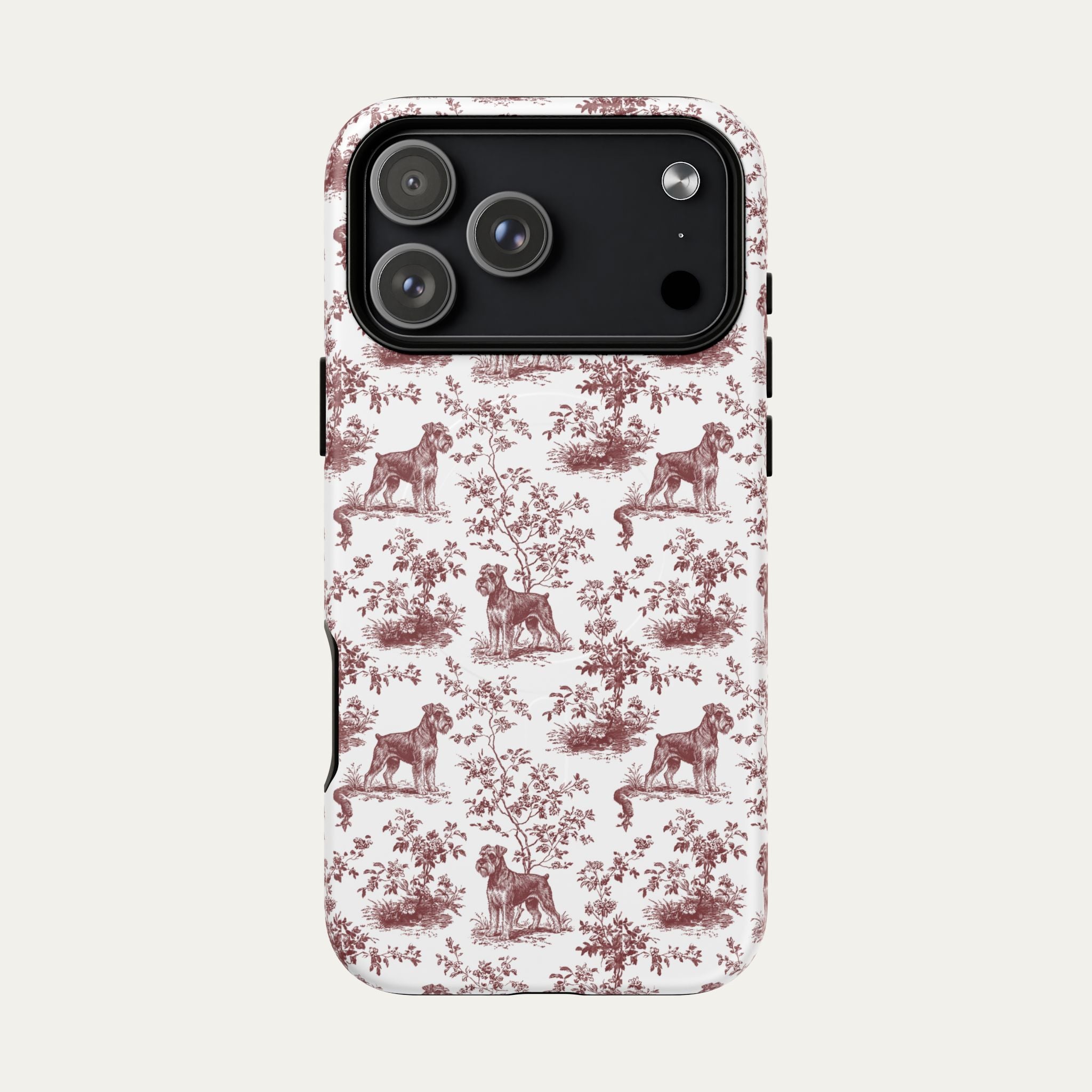 Schnauzer Burgundy Toile phone Case