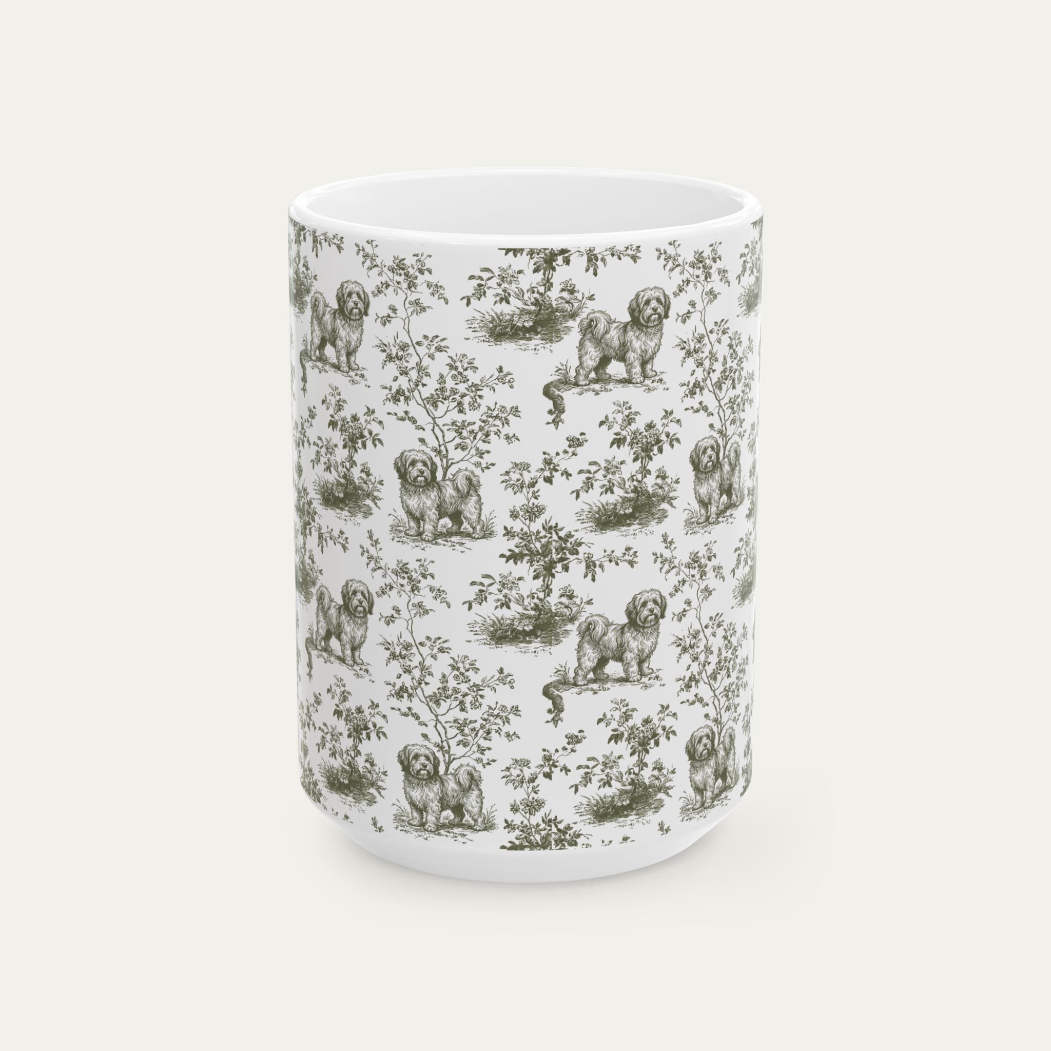 Havanese Sage Green Toile Mug
