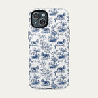 Basset Hound Blue Toile Phone case