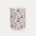 Pug Burgundy Toile Mug
