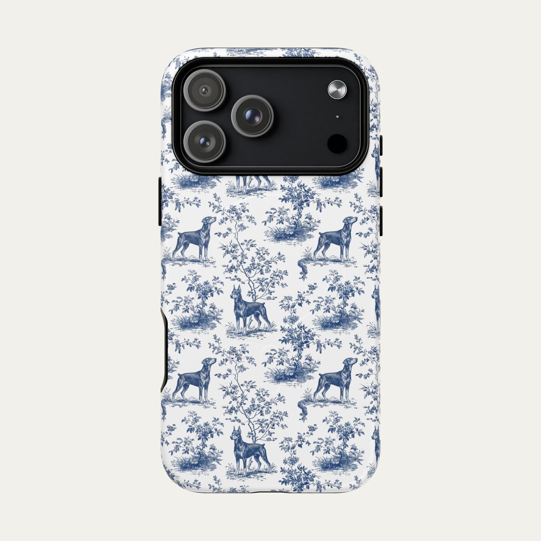Dog Blue Toile Phone Case