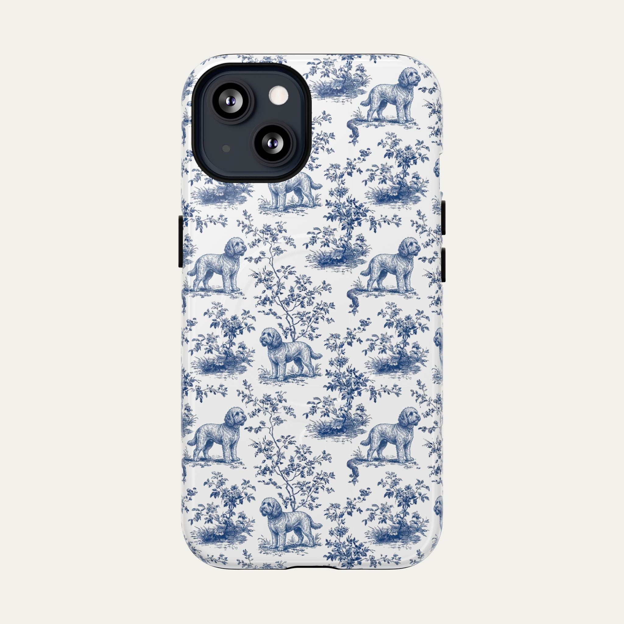 Cockapoo Blue Toile Phone case