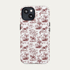 Bloodhound Burgundy Toile phone Case