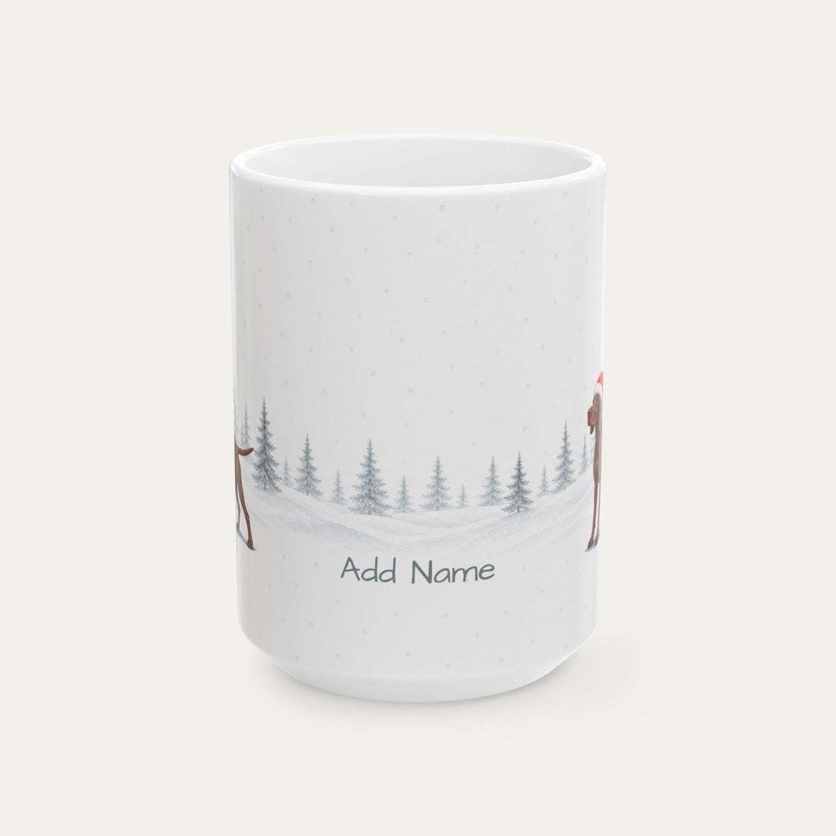 Custom German Shorthaired Pointer Liver Christmas Santa Hat Mug