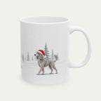 Custom Poodle Silver  Black Christmas Santa Hat Mug