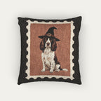 English Springle Spaniel Halloween Woven Pillow