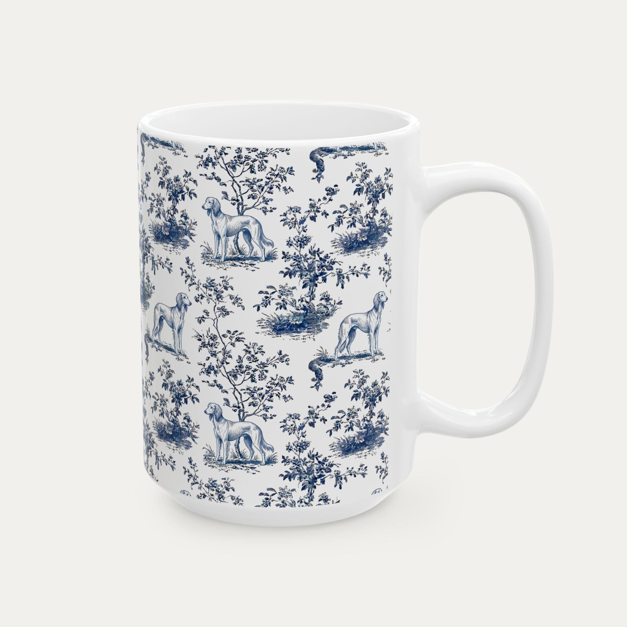 Saluki Blue Toile Mug