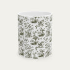 Pomeranian Sage Green Toile Mug