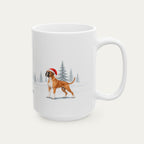 Custom Boxer Fawn and White Christmas Santa Hat Mug