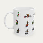 Greyhound Black Christmas Mug