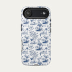 Pug Blue Toile Phone case