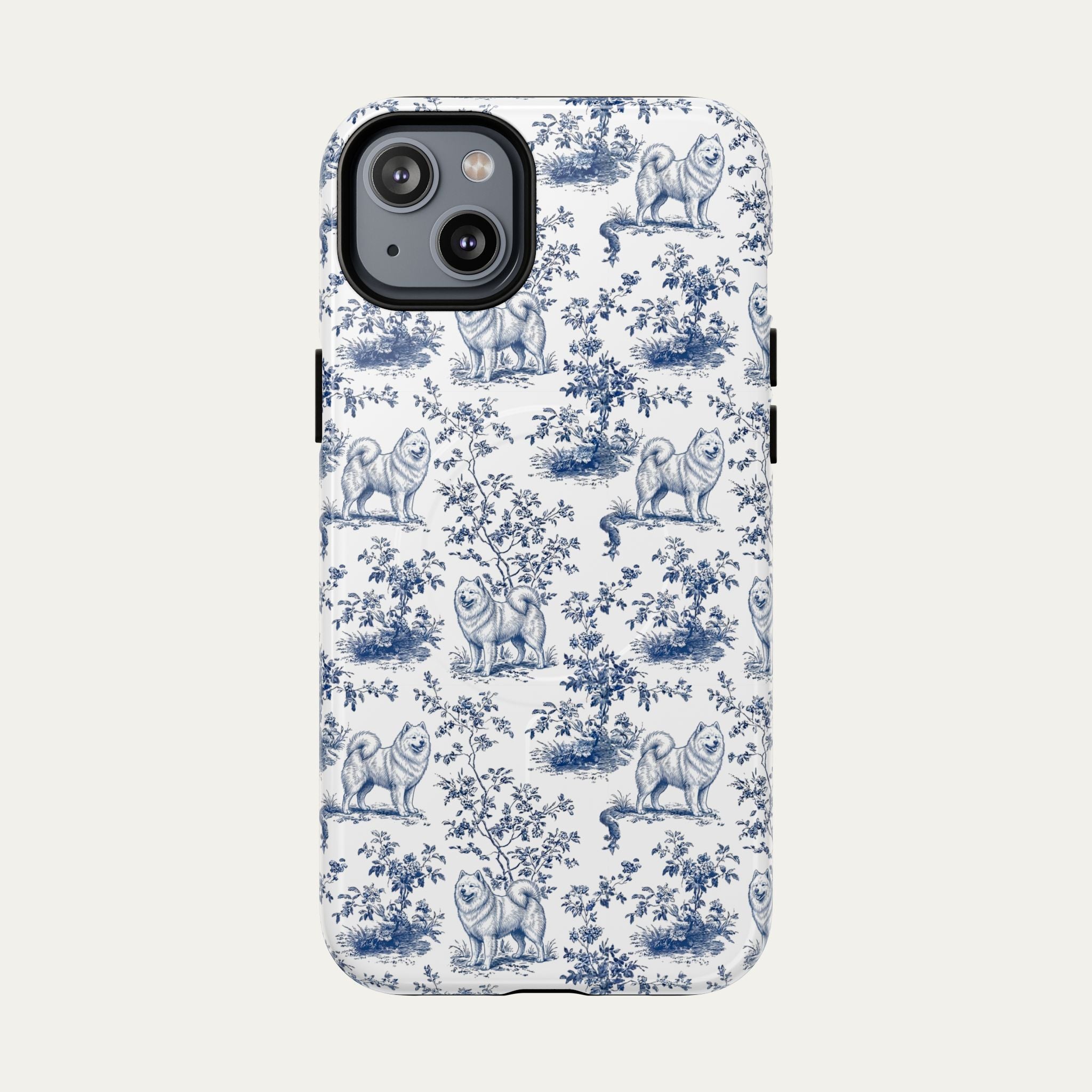 Samoyed Blue Toile Phone case