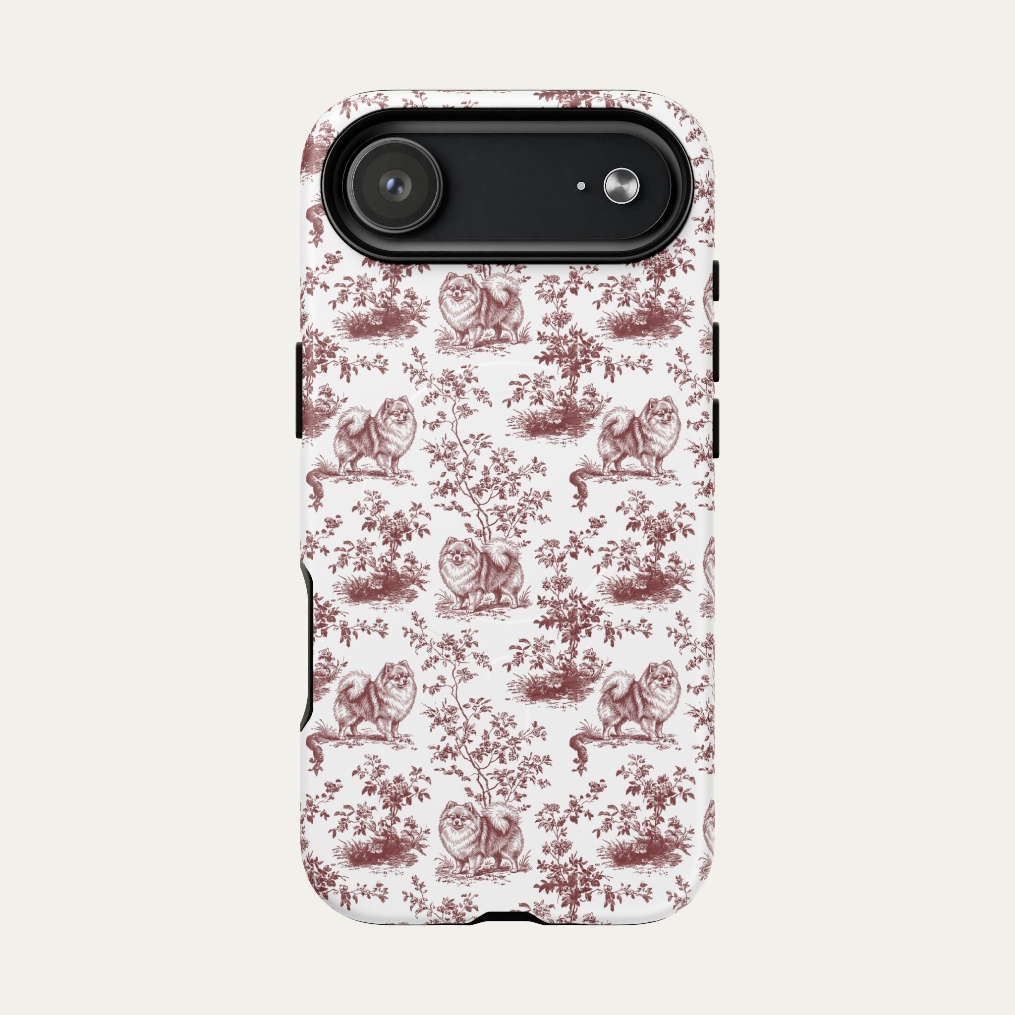 Pomeranian Burgundy Toile phone Case