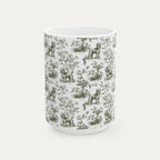 Poodle Sage Green Toile Mug