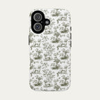 Bichon Frise Sage Green Toile phone Case