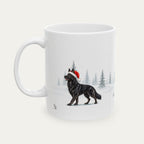 Custom German Shepherd Black  Christmas Santa Hat Mug