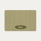 Custom Green Stripe Pet Feeding Mat