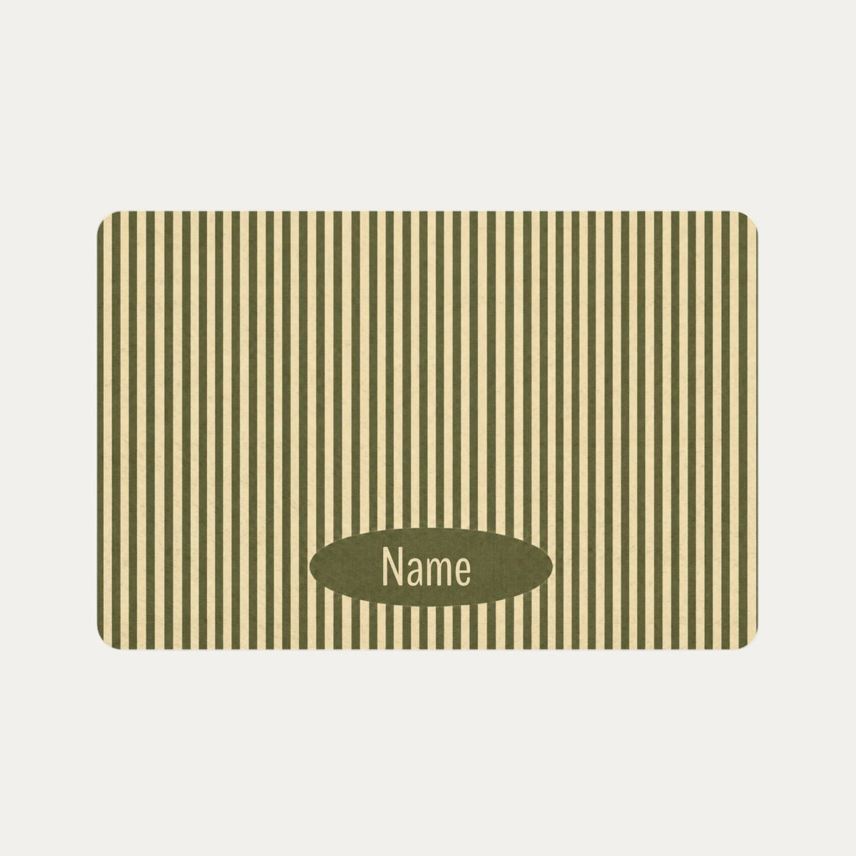Custom Green Stripe Pet Feeding Mat
