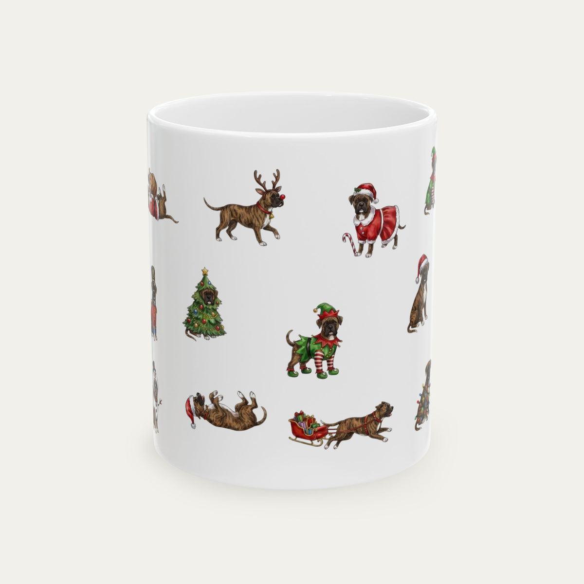 Boxer Brindle Christmas Mug
