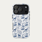 Doberman Blue Toile Phone case