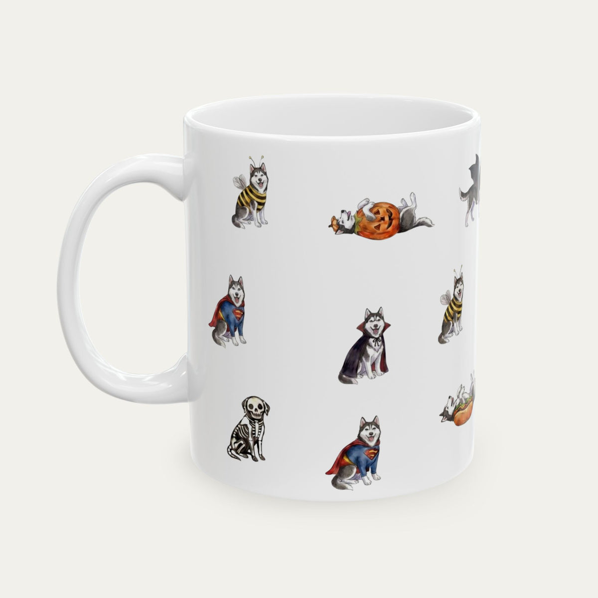 Husky Halloween mug