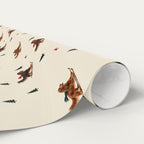 Long-Haired Dachshund Christmas Skiing Wrapping Paper