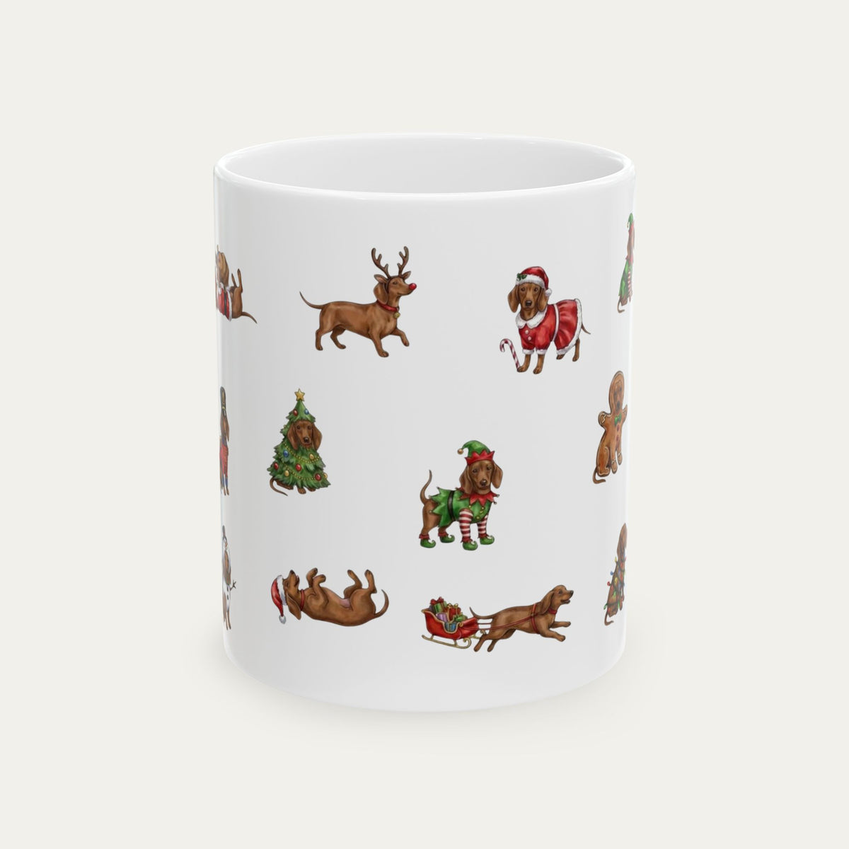 Dachshund SH Brown Christmas Mug