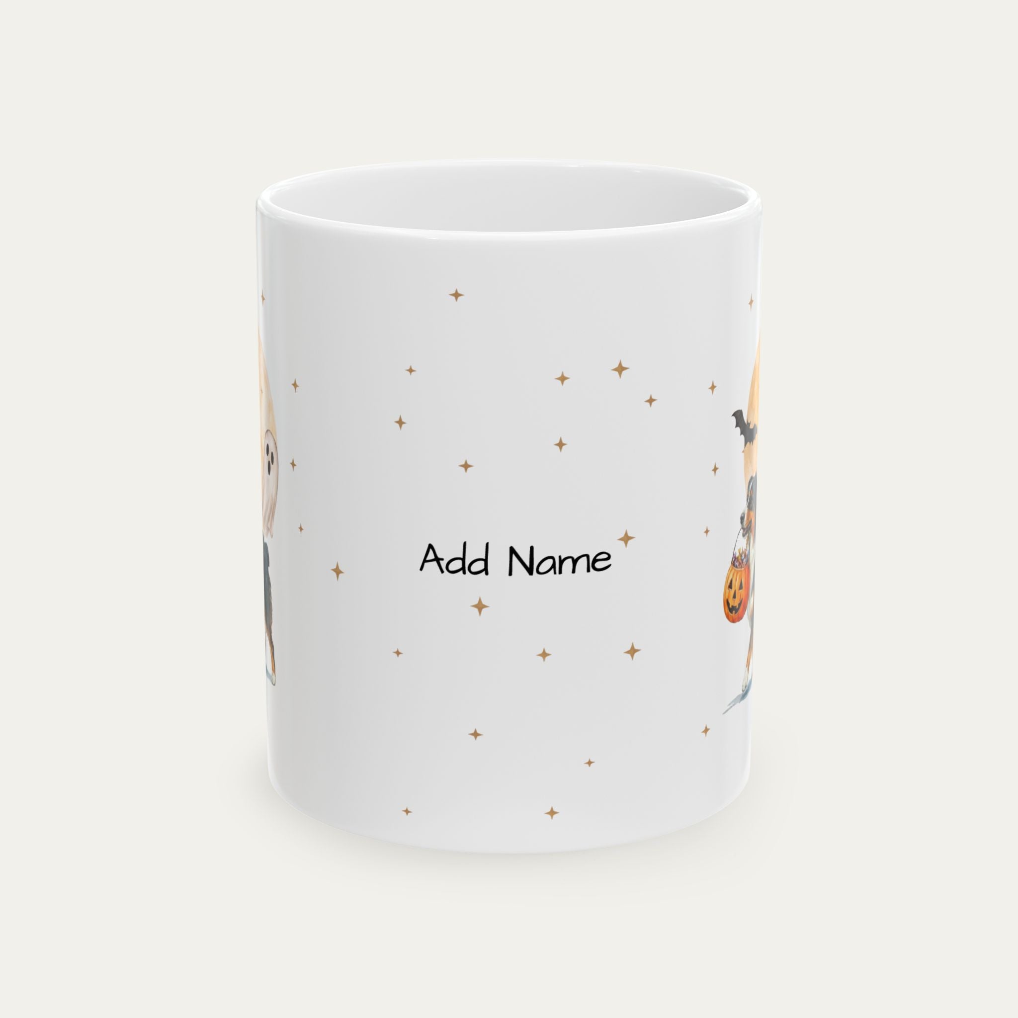 Custom Australian Shepherd Tri color Halloween mug