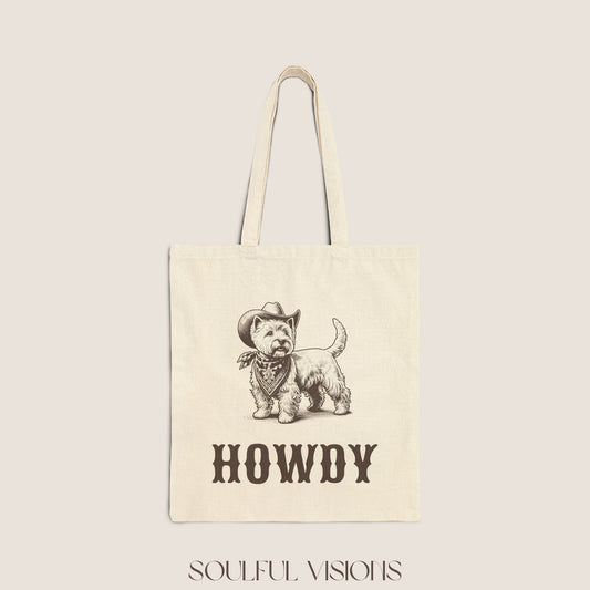 Howdy Westie Tote Bag