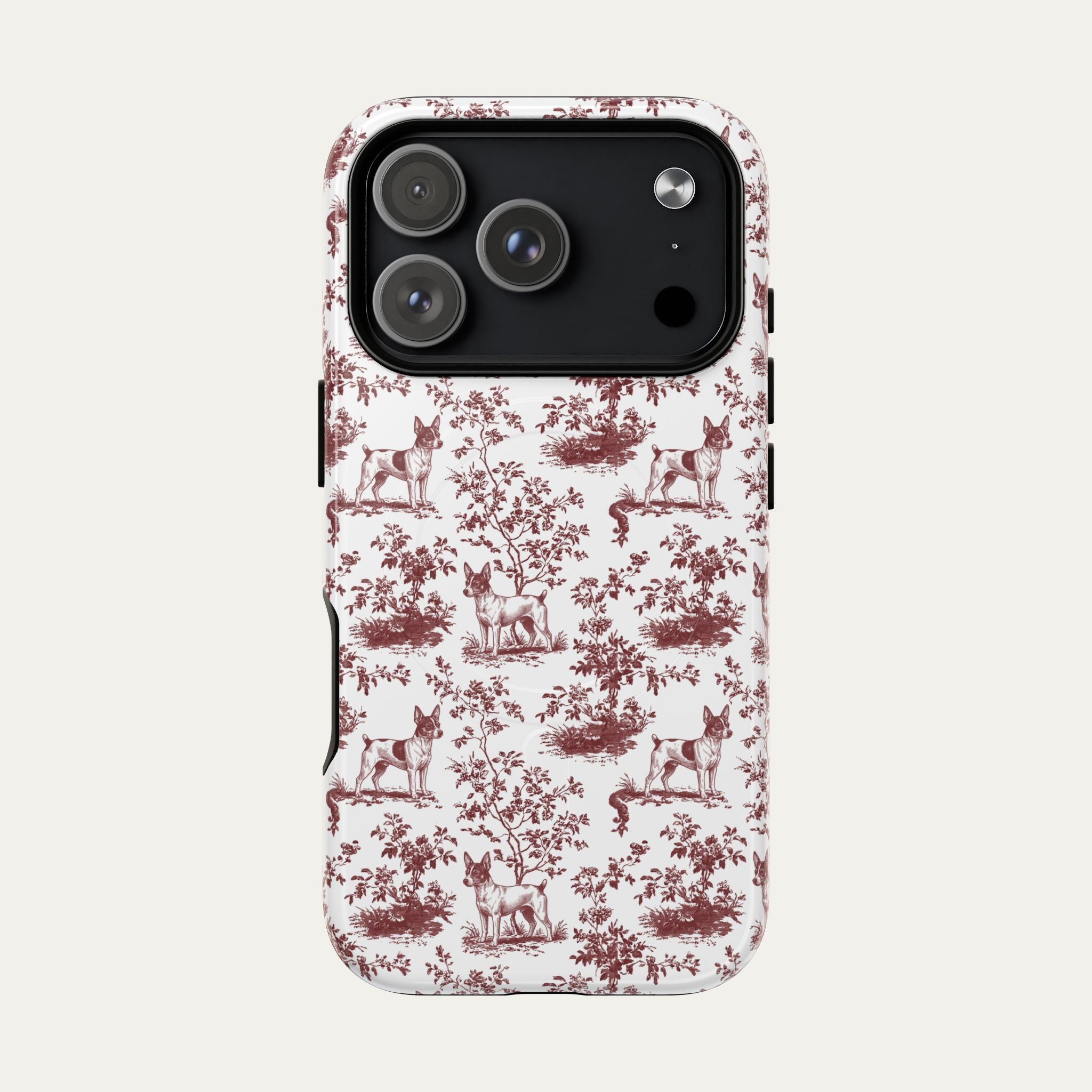 Toy Fox Terrier Burgundy Toile phone Case