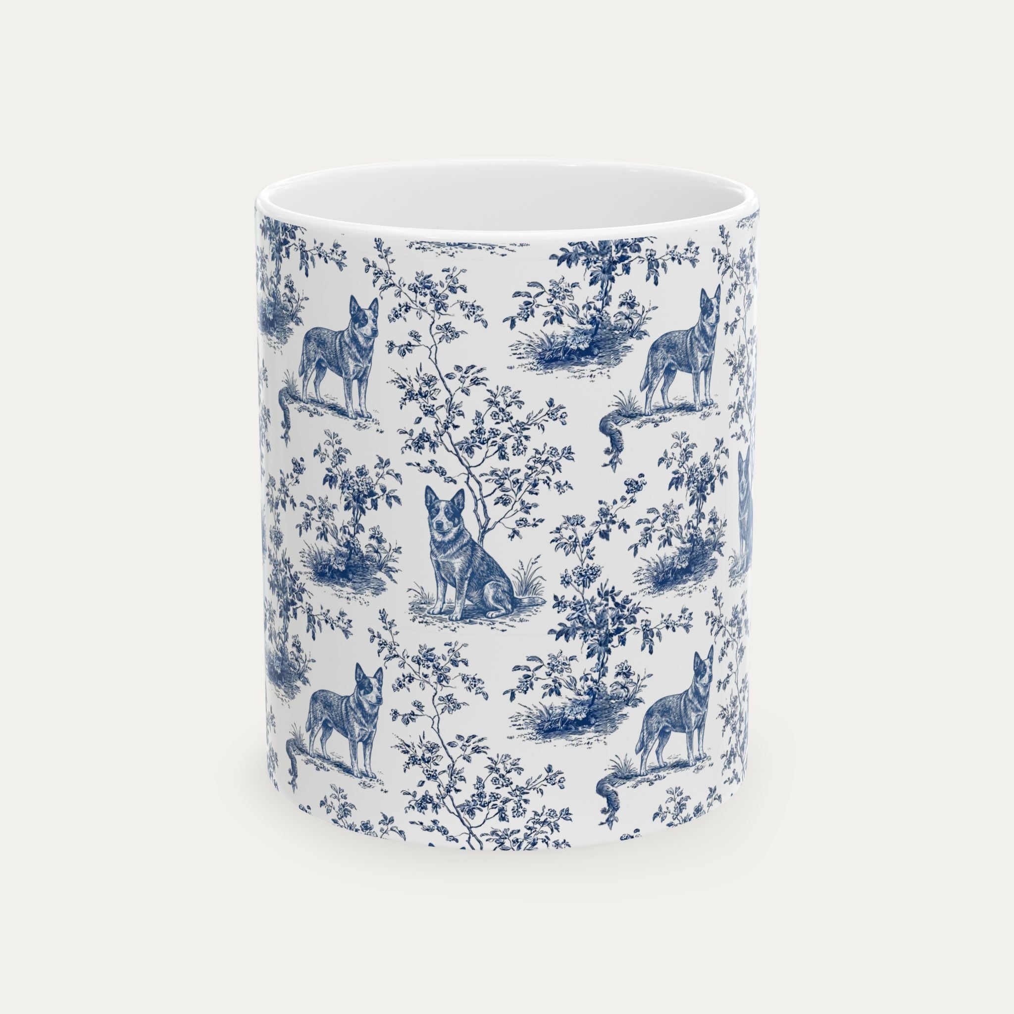 Australian Cattle Blue Toile Mug