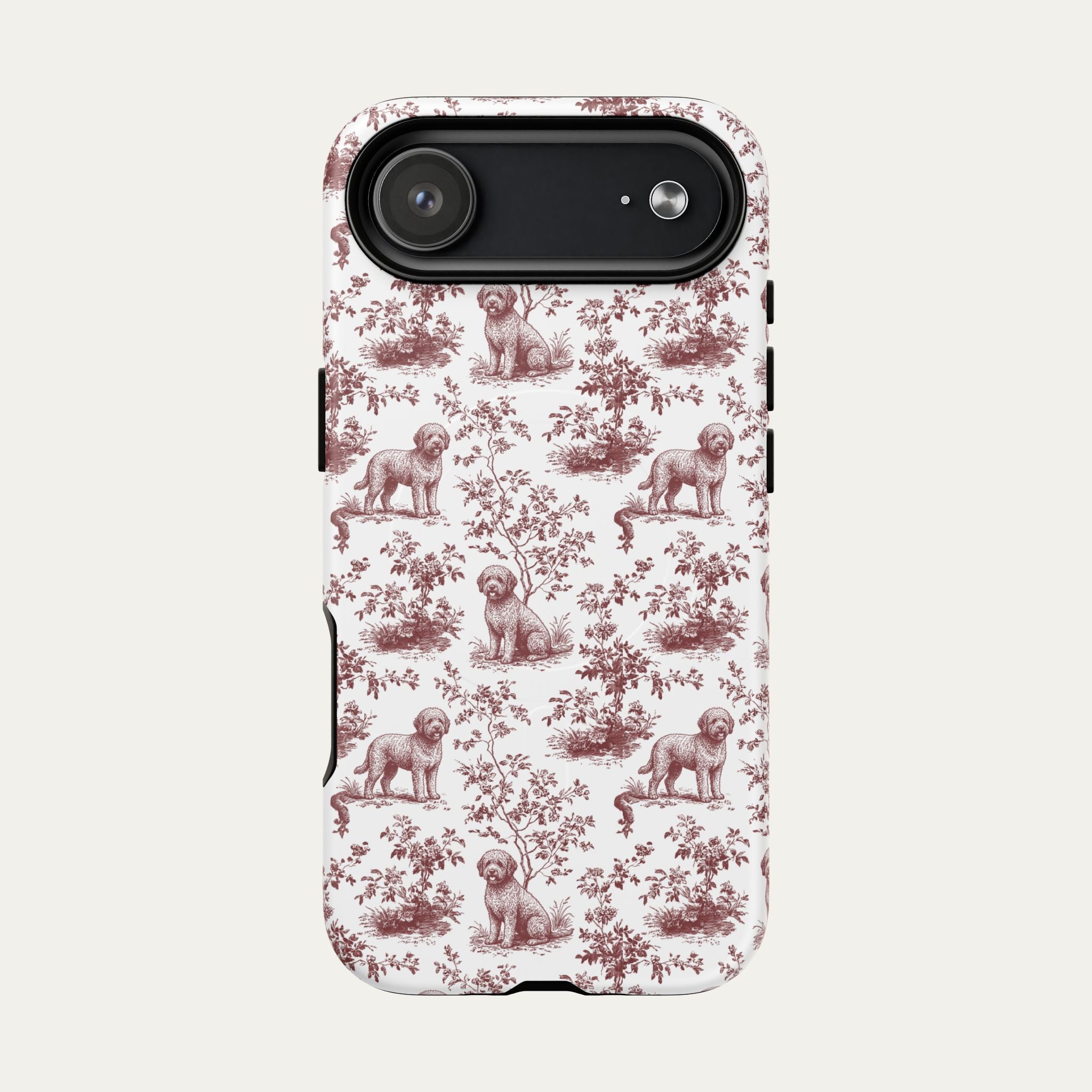 Spanish Water Dog Burgundy Toile phone Case