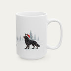 Custom German Shepherd Black  Christmas Santa Hat Mug