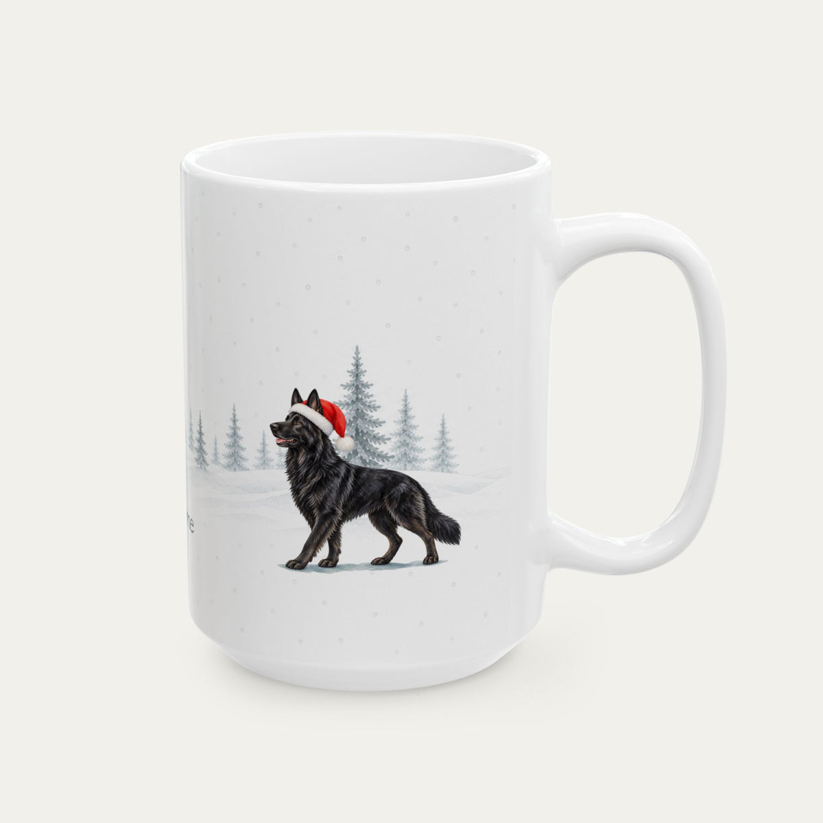 Custom German Shepherd Black  Christmas Santa Hat Mug