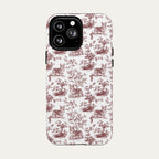 Corgi Burgundy Toile phone Case