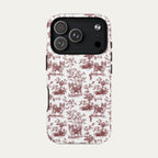 Chihuahua Longhaired Burgundy Toile phone Case