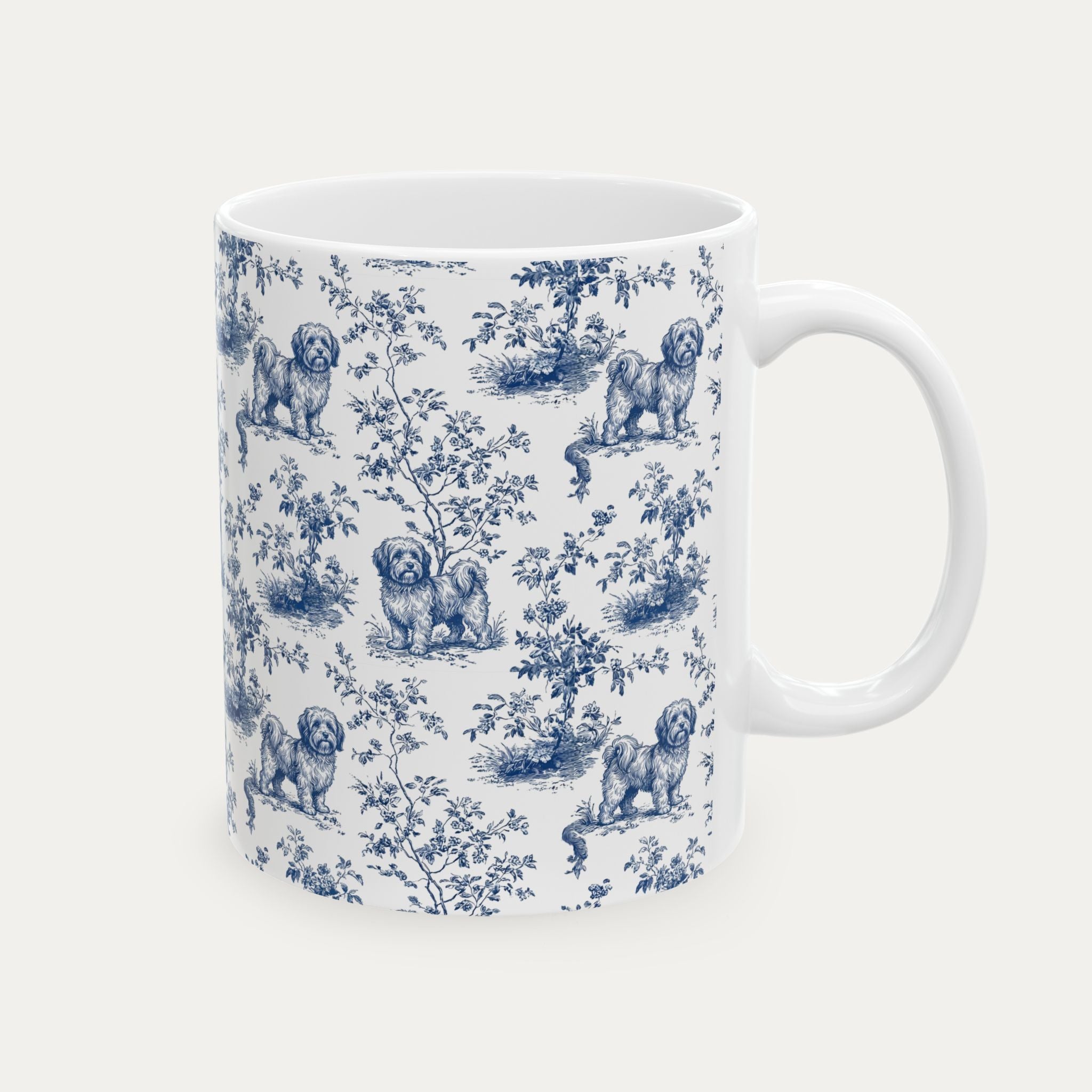Havanese Blue Toile Mug