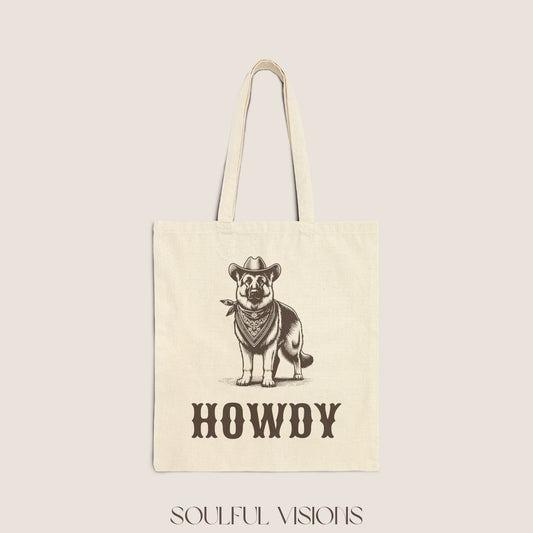 Howdy German Shepherd Tote Bag