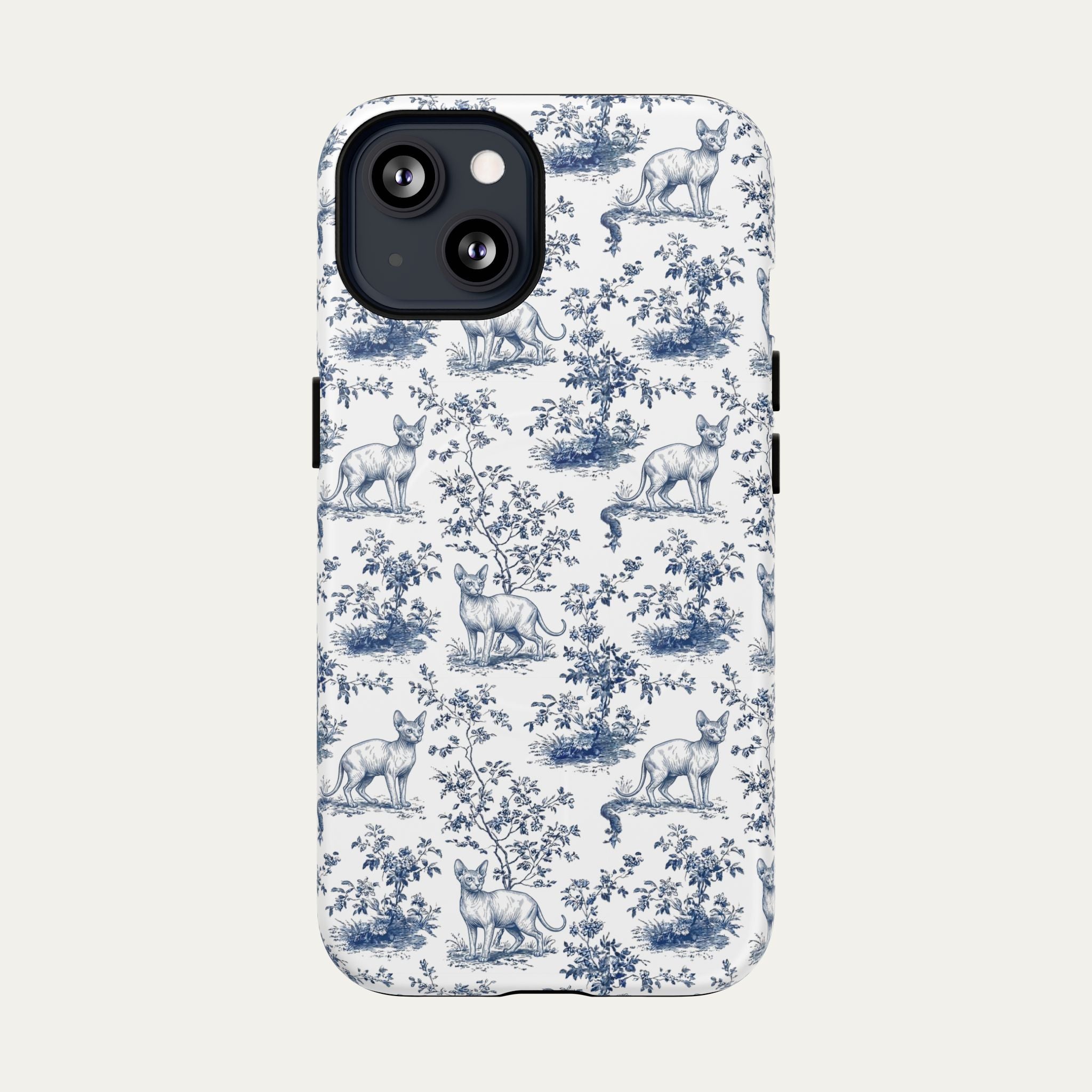 Sphynx Cat Blue Toile Phone case