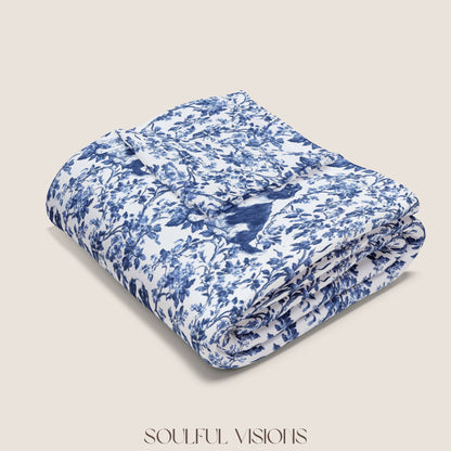 English Springer French Toile De Jouy Blanket