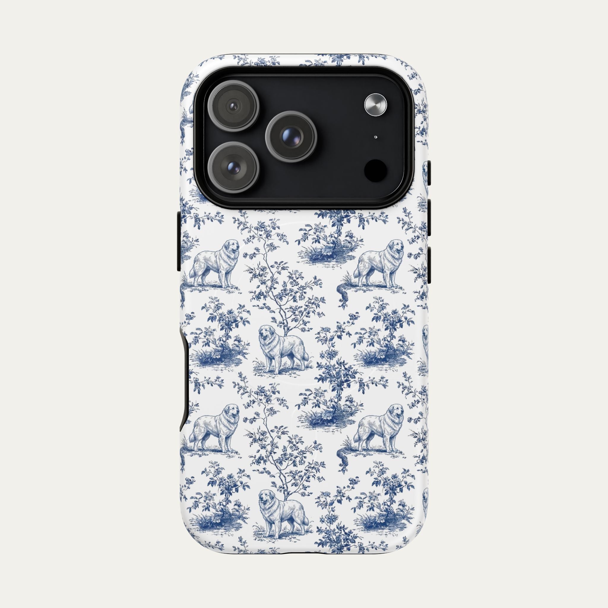 Great Pyrenees Blue Toile Phone case