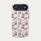 Bengal Cat Burgundy Toile phone Case