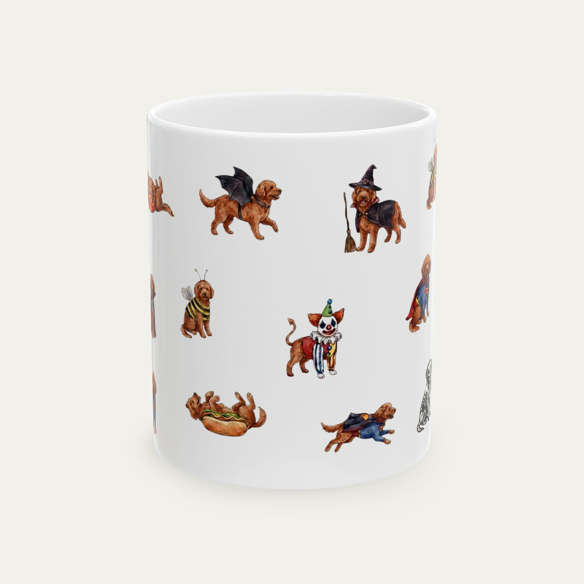 Goldendoodle Red Halloween mug