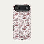 Westie Burgundy Toile phone Case