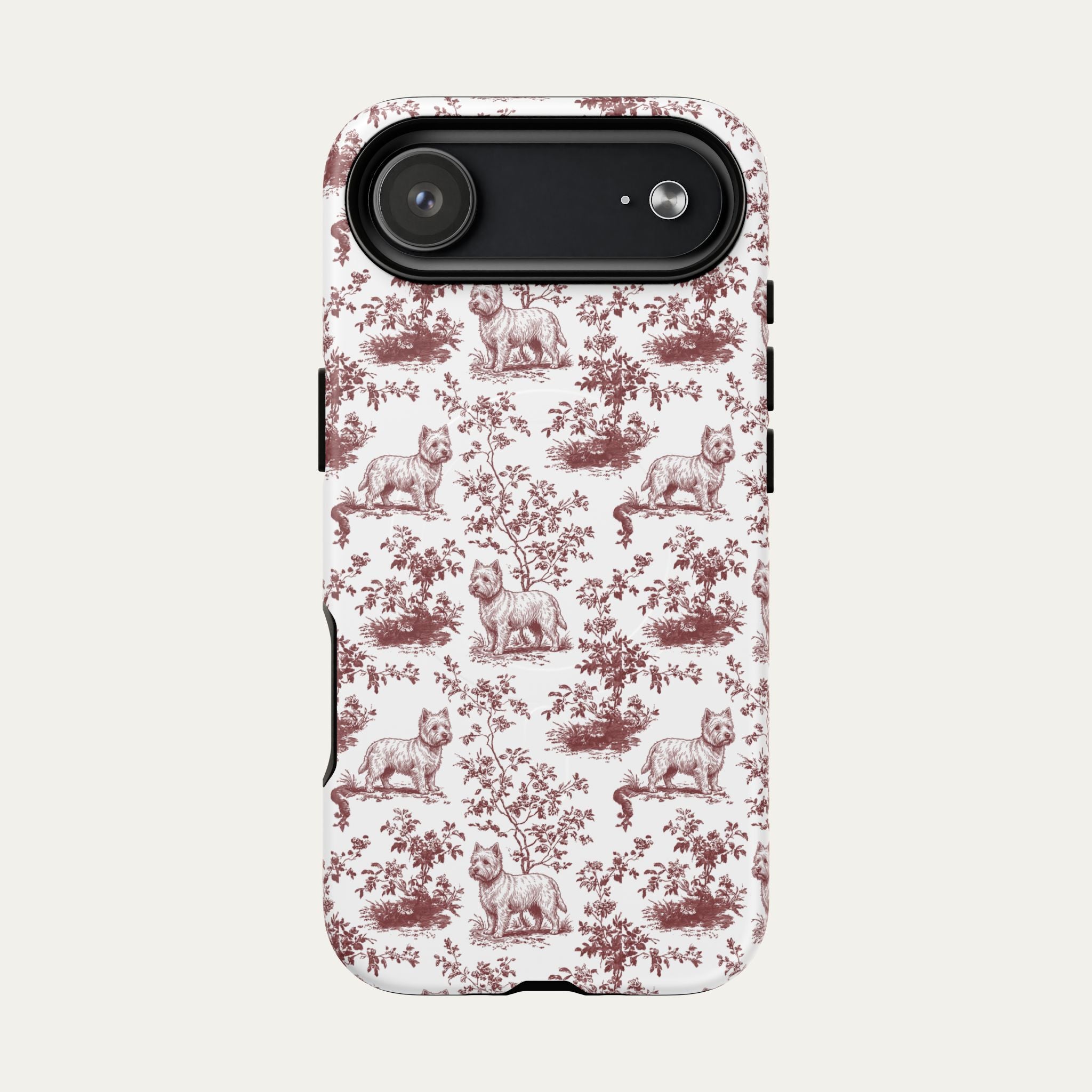 Westie Burgundy Toile phone Case