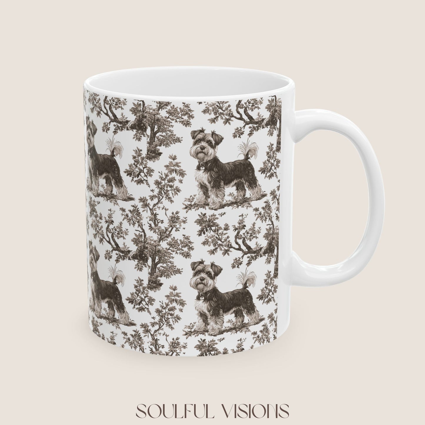 Miniature Schnauzer Toile de Jouy Mug