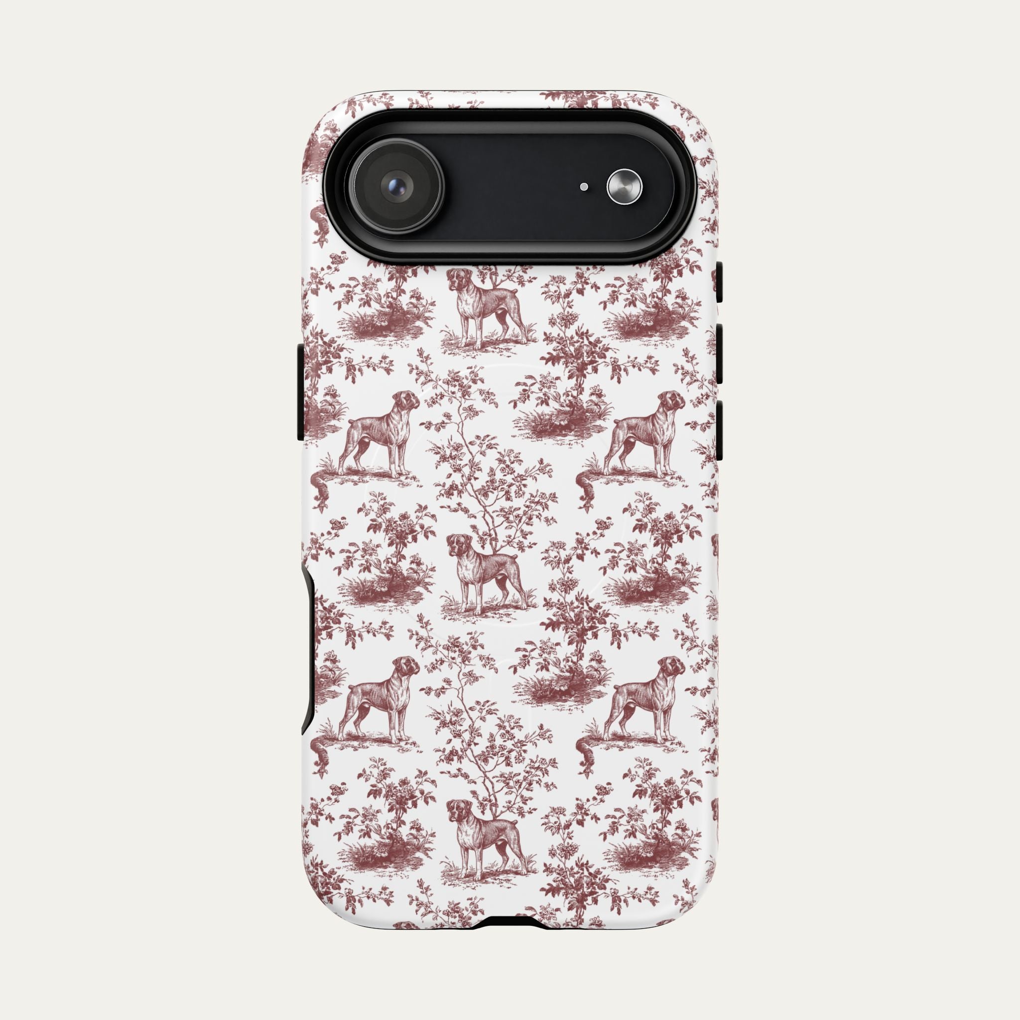Boxer Burgundy Toile phone Case