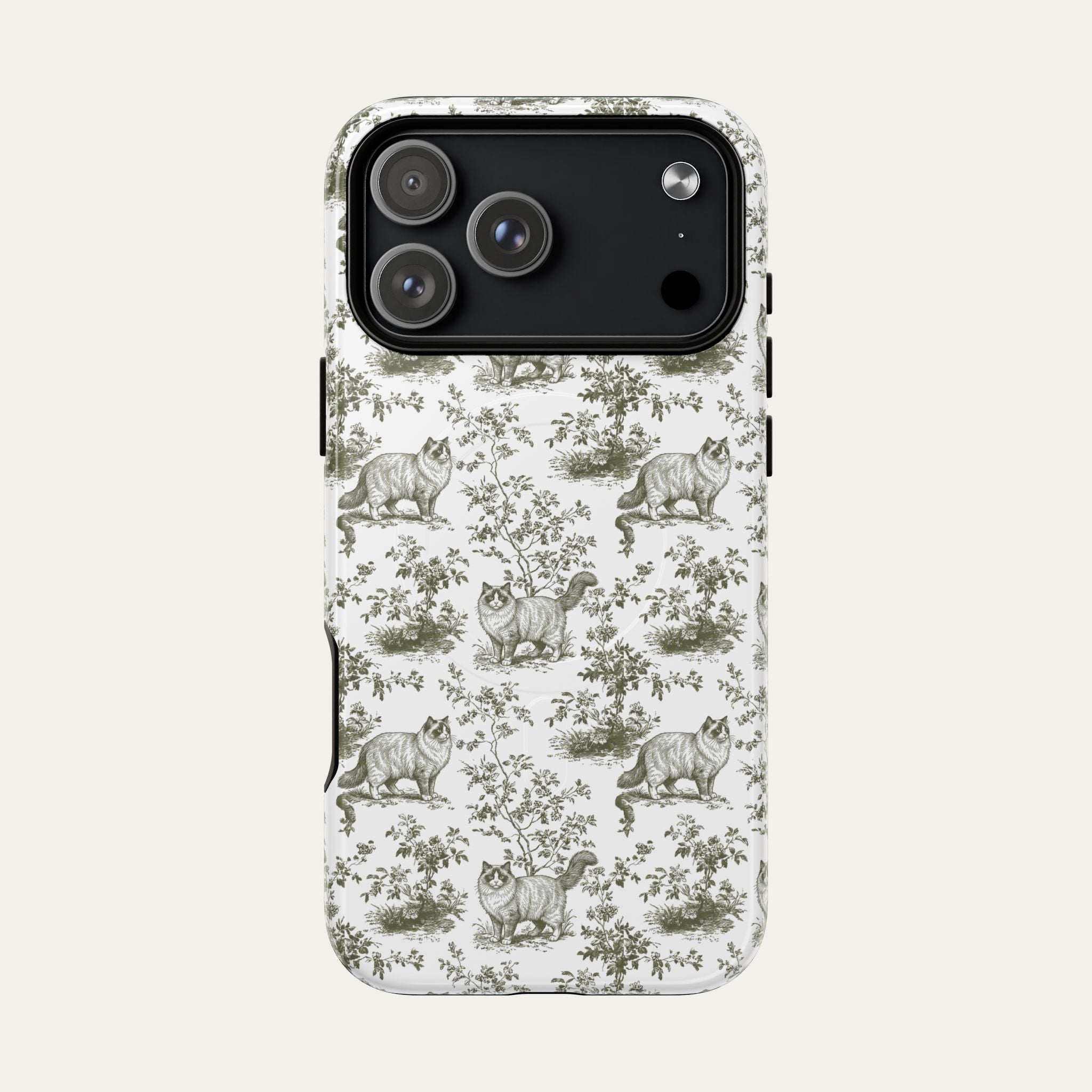 Ragdoll Cat Sage Green Toile phone Case